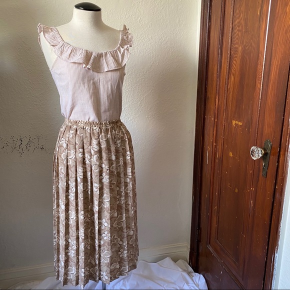 Vintage floral pleated skirt - Picture 3 of 3